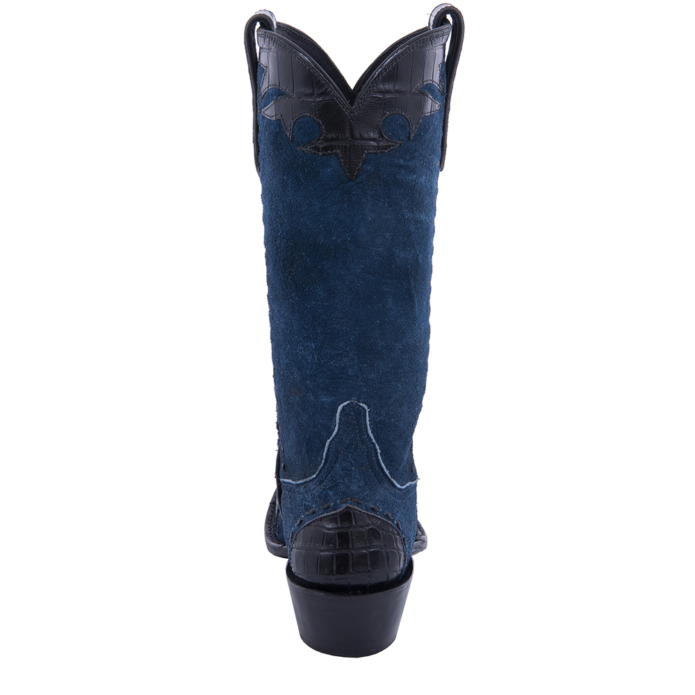 LADIES 13-2 BLUE BREAK BLACK NILE FERN CL, WT, HF FULL BLACK BUCKSTITCH COWBOY BOOT