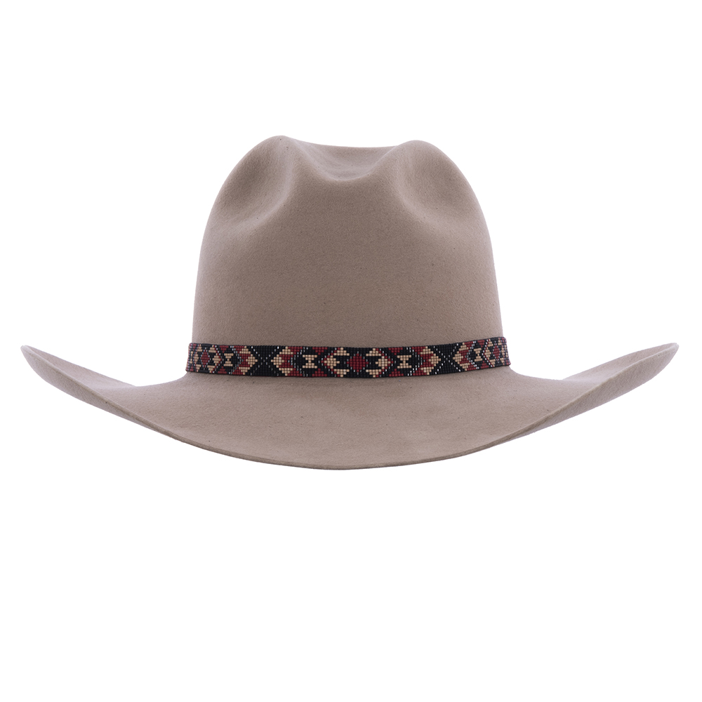 11 Wide Black, Silver, Barn Red, Tan Hatband w/Triangles