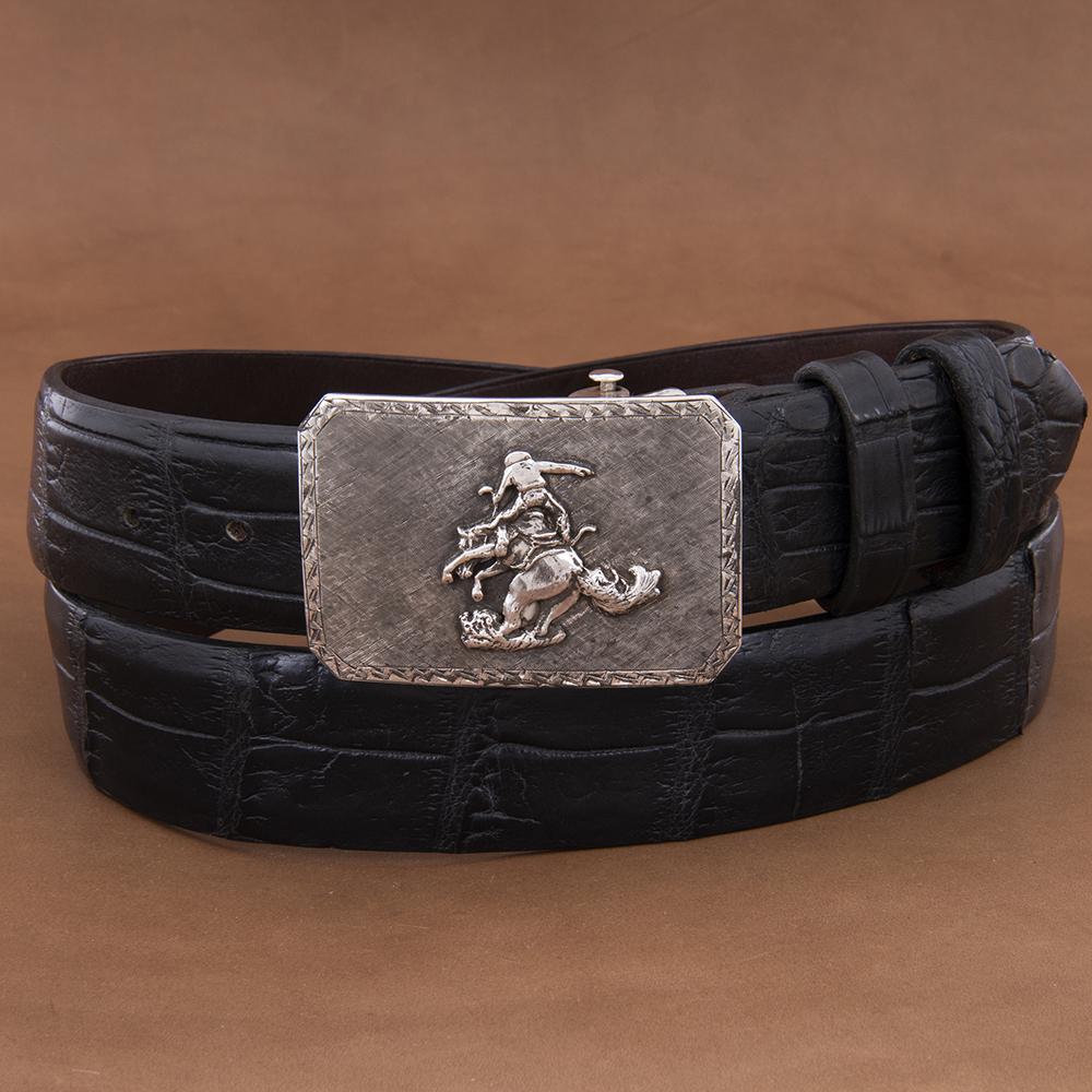 SST Mesa Crosshatch Buckle w/Thrown Figure Saw Tooth Border
