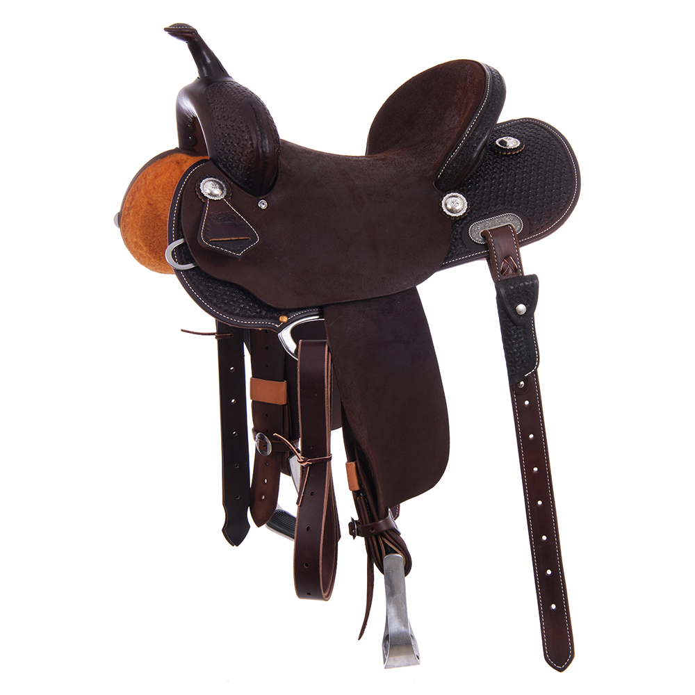 Chocolate 1/2 Breed Snowflake Round Barrel Saddle