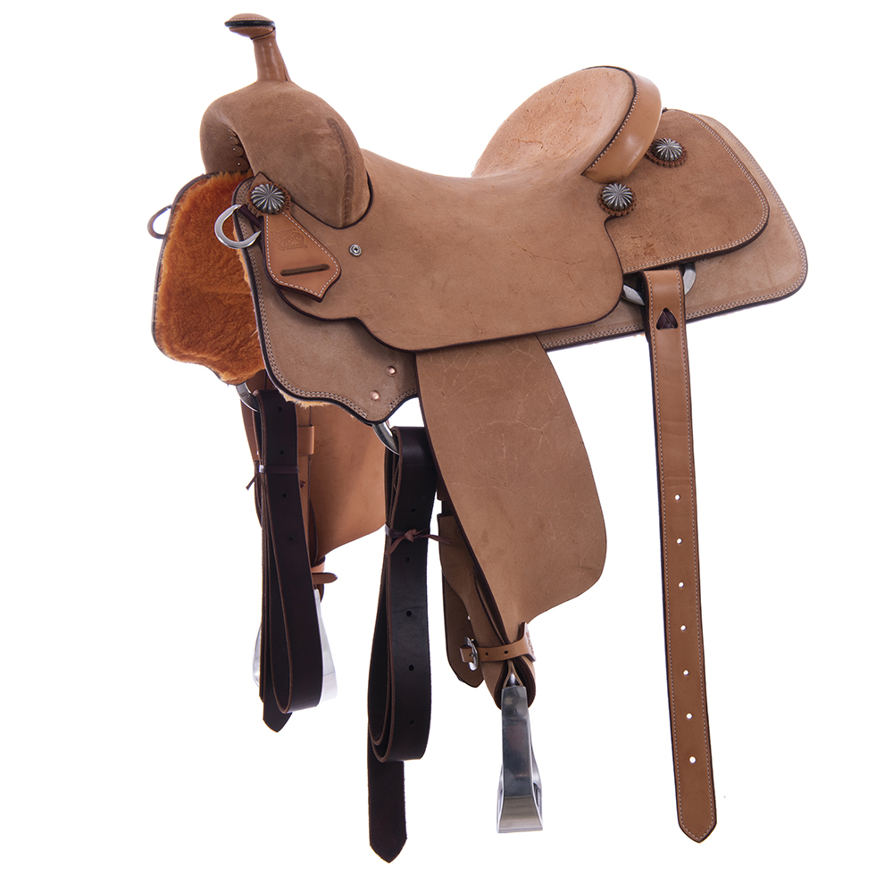 Russet Roughout Conventional Ranch Cutter Saddle