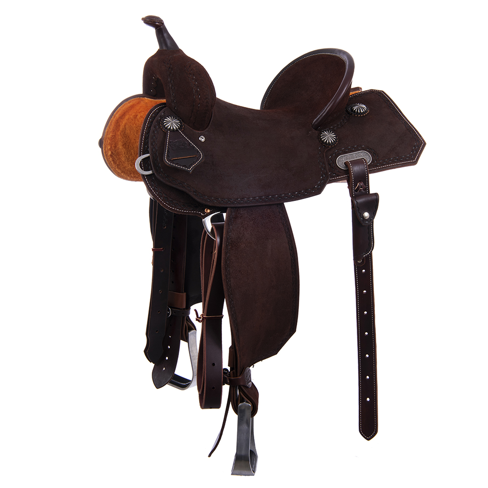 Chocolate RO Diamond 1/2 Diamond Notched Barrel Saddle