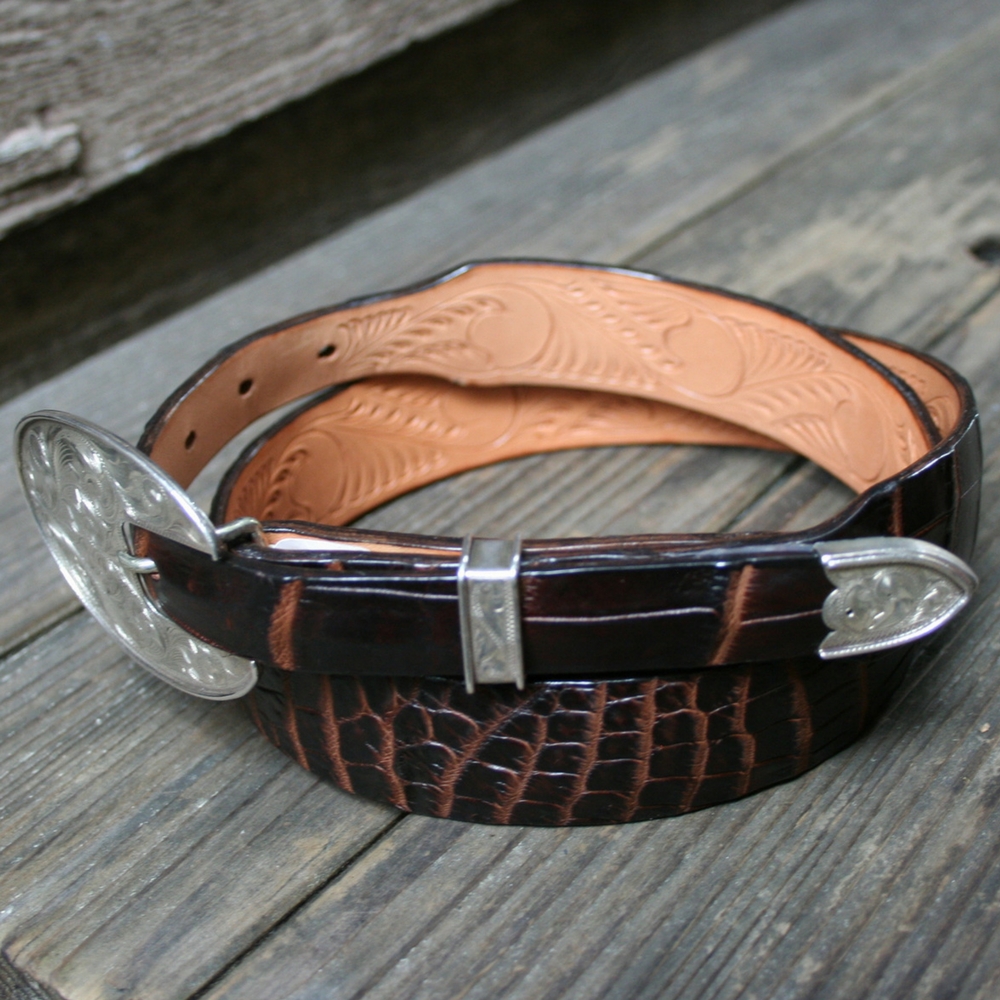 TAPERED CHOCOLATE NILE BELT NO BLLETS