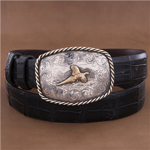 Dutton 14K Pheasant Western Engraved Buckle