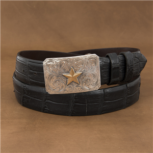 Mesa High Polished 14K Star Western Buckle