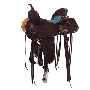 Burns Chocolate RO Barrel Saddle- Notched- Natural BS Corners