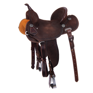 Chocolate RO Turquoise Deeter Barrel Saddle