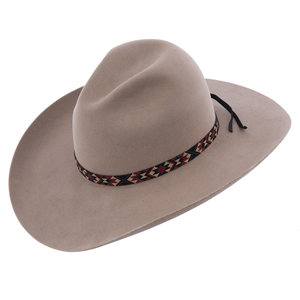 11 Wide Black, Silver, Barn Red, Tan Hatband w/Triangles