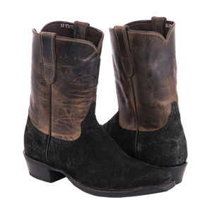 Men's 10" Black Hippo Tobac Goat Cowboy Boots with MV Sole