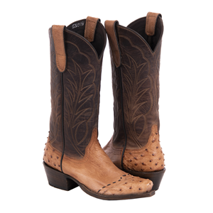 Ladies 13" Canella Goat Ostrich Tipped Cowboy Boots