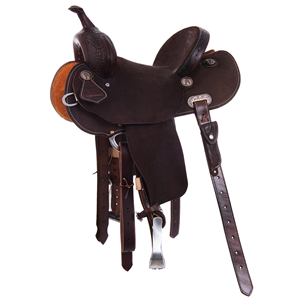 Chocolate 1/8 Breed D Daisy Waffle Round Barrel Saddle