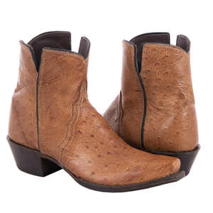 Ladies Short Brandy Smooth Ostrich Boot