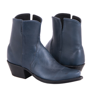 Ladies Blue British Aniline Short Boots