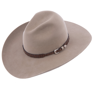 Wide Cigar Caiman Hat Band with Sterling Silver Buckle Set