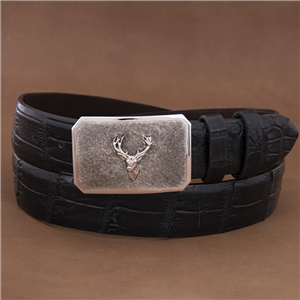 Plain Deer Crosshatch High Polished Buckle