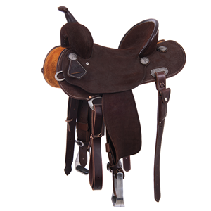Chocolate RO Beadline Round Barrel Saddle