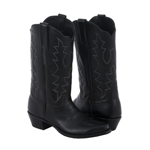 Ladies Black Bison Fern Cowboy Boot