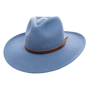 Cobalt Blue Boss Hat - With a Leather Hatband