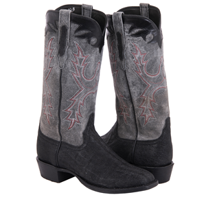 Men's Black Elephant and Grey Break Lamb Cowboy Boot