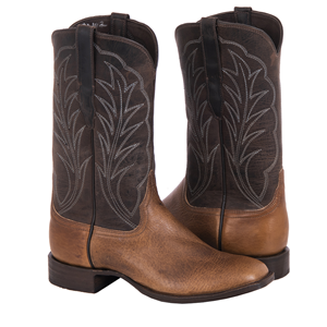 Men's Bourbon Brown Bison and Tobac Goat Cowboy Boots