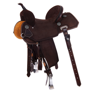 Chocolate RO Celtic Border Notched Barrel Saddle