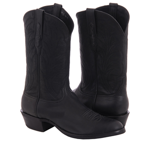 Men's 12" Black Mad Dog Winn Cowboy Boot with Mini Vibram