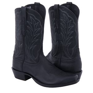 Men's 12" Black Mad Dog Winn Stitch Cowboy Boot
