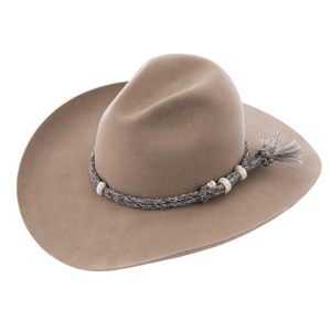 HORSE HAIR HATBAND DBL LOOP TWISTED GREY 