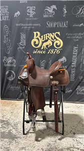 Chocolate RO Deeter Border Notched Barrel Saddle