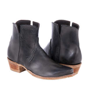 Ladies Dark Grey Burnished Aniline Short Boots