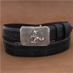 SST Mesa Crosshatch Buckle w/Thrown Figure Saw Tooth Border
