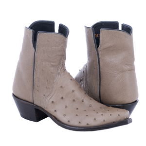 Ladies Mouse Grey Ostrich Shorty Boot