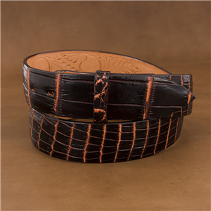 Liver Chestnut Nile Alligator 1 1/2" Belt