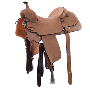 Russet Roughout Conventional Ranch Cutter Saddle