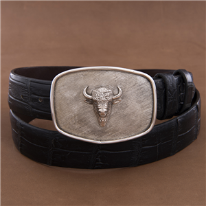 Colt Bison Head Crosshatch Buckle
