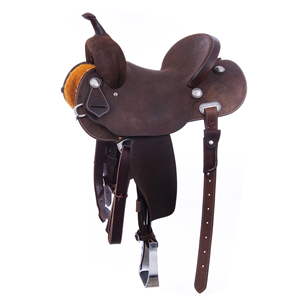 Chocolate Roughout Round Barrel Saddle