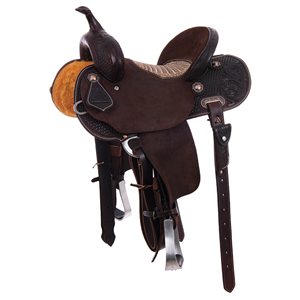 Burns Chocolate SO/RO Barrel Saddle- Round- 1/2 Basket-MW FC