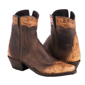 Ladies Short Antique Tooled Canella Goat Boots