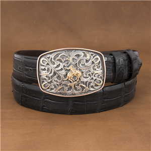 Kit 14K Bronc and Horseshoe Filigree Buckle