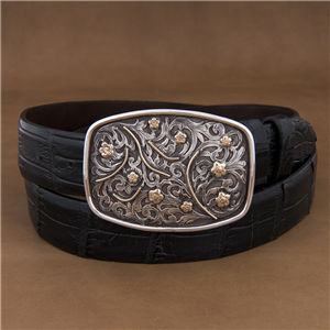 Kit 14K Gold Floral Overlay Buckle