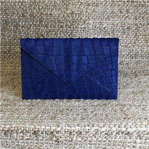 COBALT CROC EMBOSSED CLUTCH