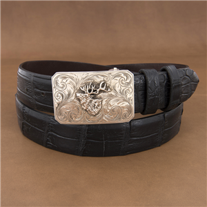 Mesa High Polished Elk Western Buckle