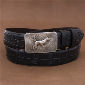 Plain Hunting Dog Crosshatch Buckle