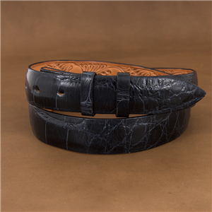 Navy Gloss Alligator 1 1/4" Belt