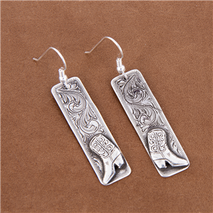 Sterling Silver Boot Bar Earrings