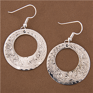 Western Engraved Small Loop Earrings 