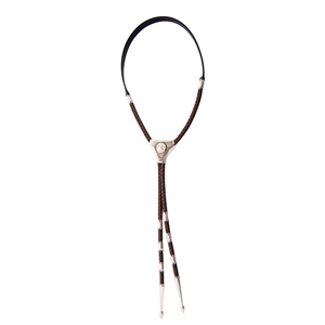 Large Bolo Crosshatch Texas Star Black and Brown