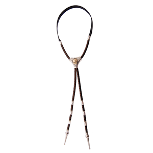 Large Bolo Western 14K Chief Black and Brown Braid
