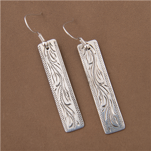 Engraved Bar Earrings 