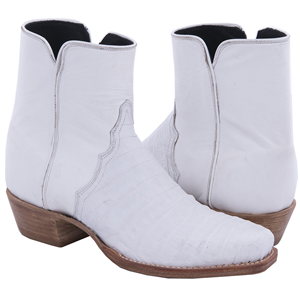 MEN'S SHORT WHITE CAIMAN BOOTS